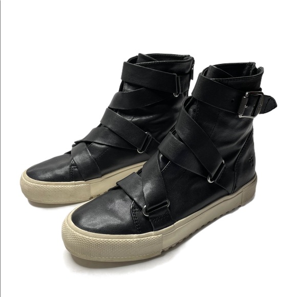 Frye | Gia Moto High Top 8 Black Leather - Picture 4 of 12